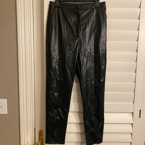 Nasty Gal Faux Leather Black Pants Size 8
